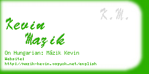 kevin mazik business card